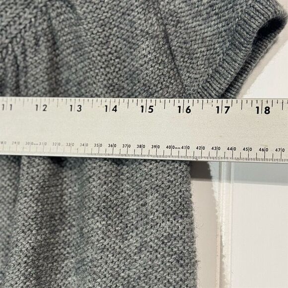 BCBG Max Azria Wool Blend Cardigan Sweater Jacket Gray L Shawl Collar Pockets - Picture 7 of 9